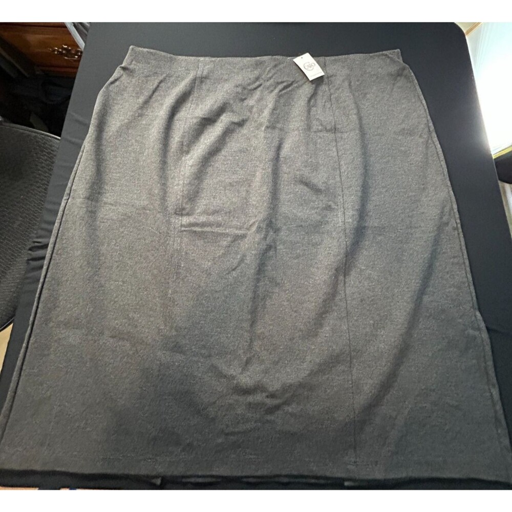 NWT Cato Womens Skirt 26 28 Gray Stretch Pencil Career Kickpleat Plus Size